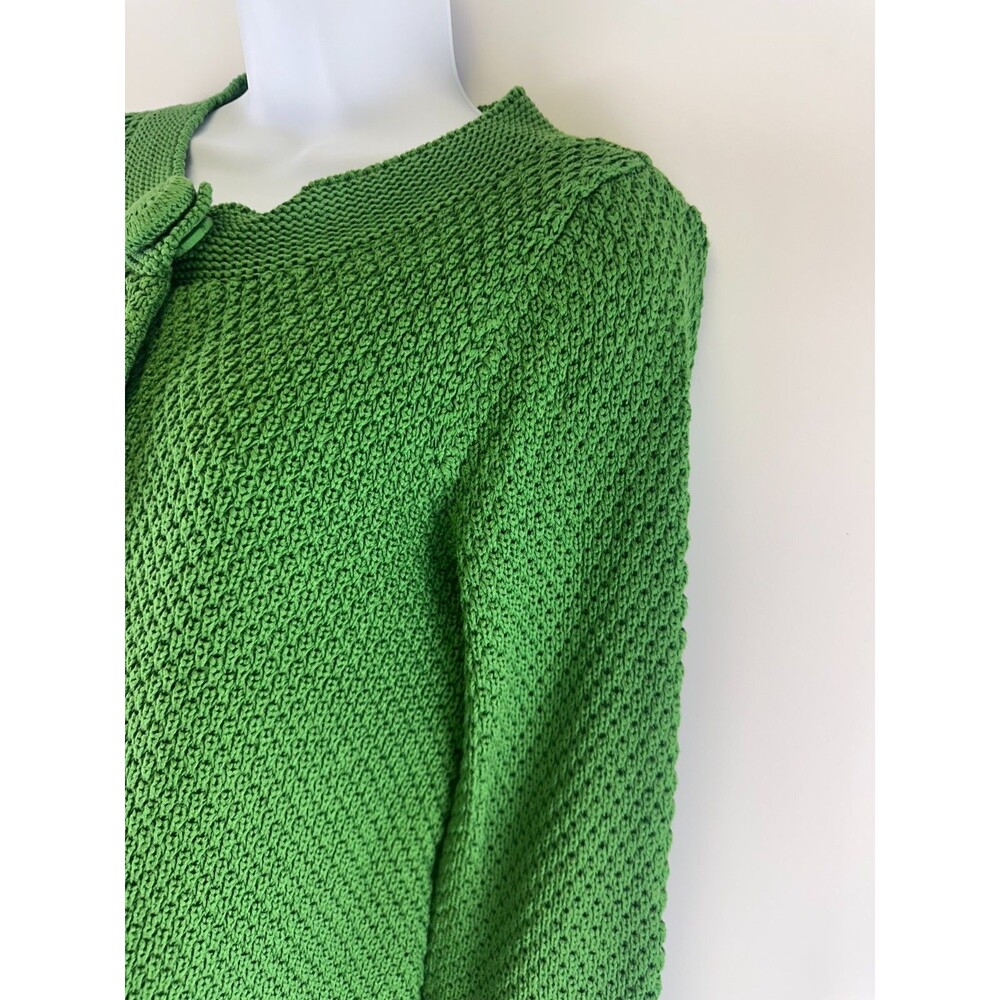 Boden Knit Cardigan Kelly Green Snap Covered Faux Buttons Chunky WK734 Womens 4 - Picture 5 of 16